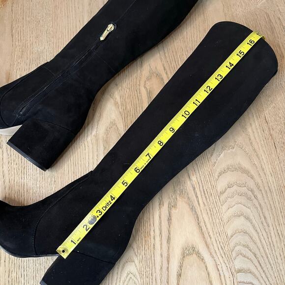 New! Sam Edelman Thora Knee High Boot Black Suede Heeled Boot Girl’s Size 4.5 - Picture 9 of 9